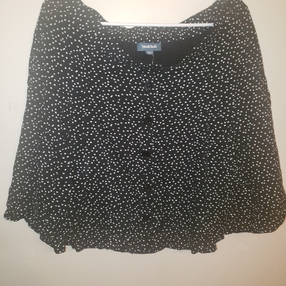 Black and White Modcloth Mini-Skirt